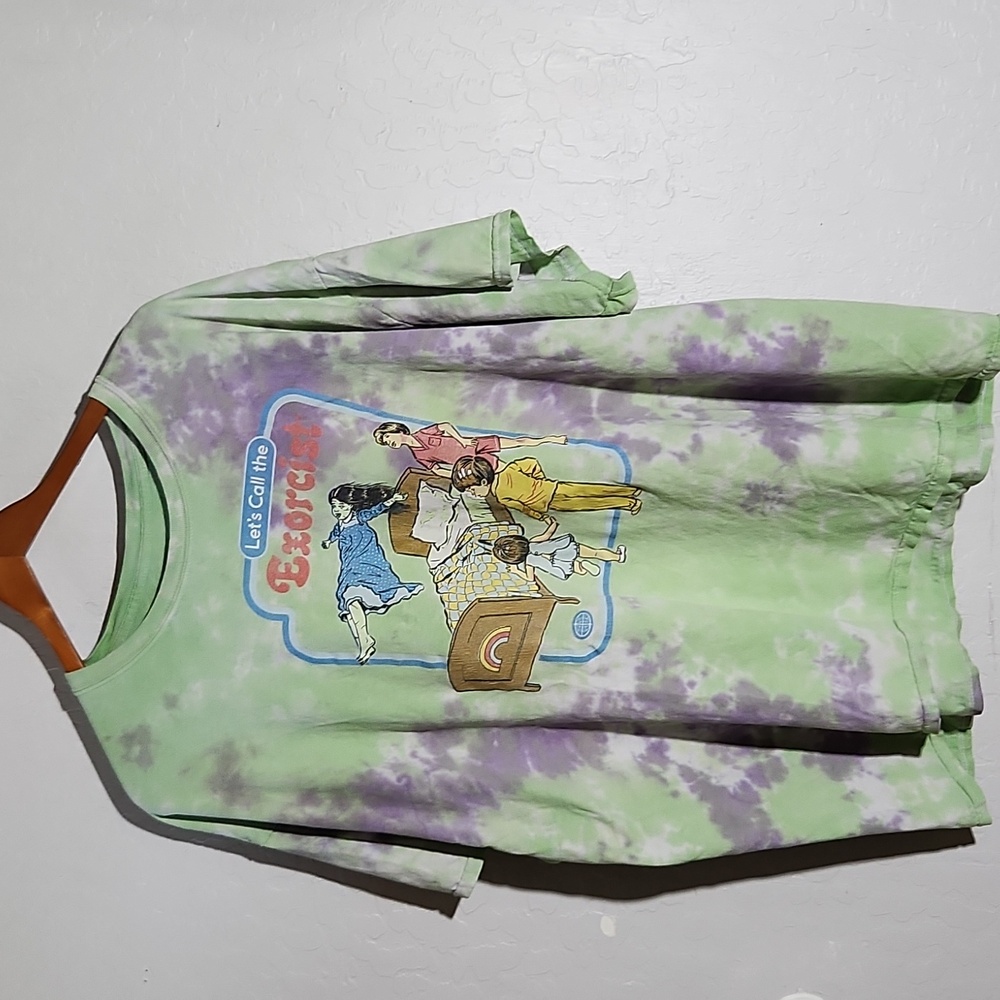 HOT TOPIC Tye Dye Let's Call the Exorcist Levitating Girl T Shirt 2XL